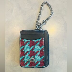 Coach Zip Card case with Chain
